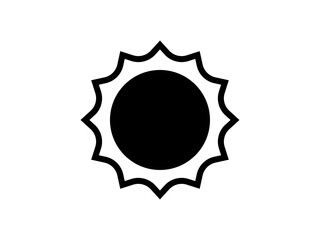 シンプル太陽アイコン：12凸D黒