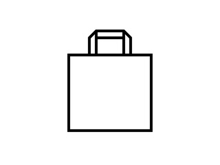 シンプルなショッパーアイコンF：黒線