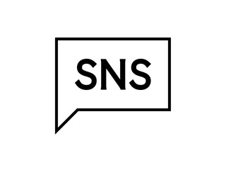 ミニマルなSNS吹き出しロゴA：黒線