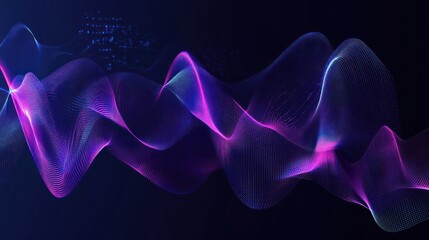 Obraz premium Abstract Purple and Blue Wave with Glittering Dots