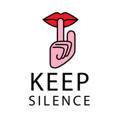 Keep silence icon template