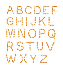 alphabet letter written by almonds