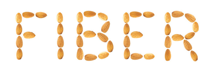 fiber word phrase written by almonds