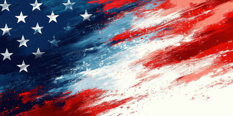 USA color star and satrapies flag background , USA colors, stars and stripes abstract grunge design. Independence Day modern vector background. Corporate concept american flag