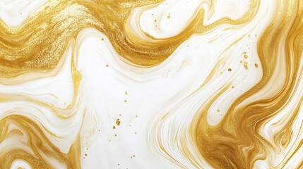 Metallic gold and white marbled paper background