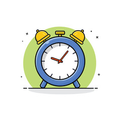 Blue Alarm Clock Vector Illustration