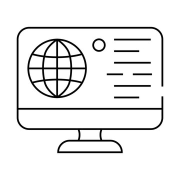 recommend clip art: internet global network line icon vector. internet global network sign. isolated contour symbol black illustration