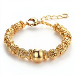 Elegant gold bracelet with intricate design, perfect for enhancing any outfit or as a gift for special occasions.