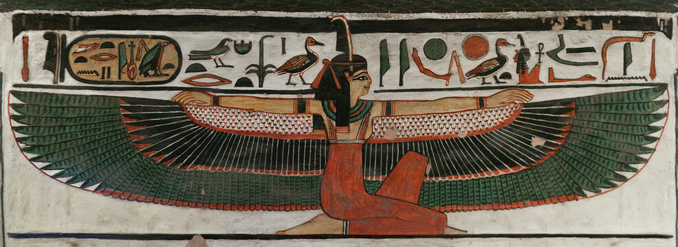 The goddess Maat in queen Nefertari tomb. Luxor. Egypt.