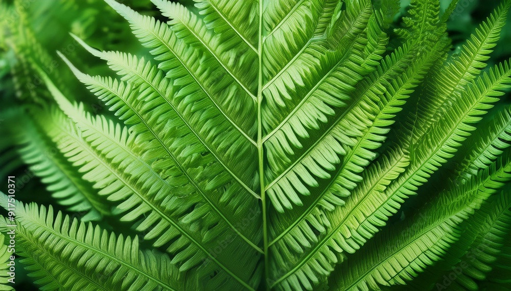 Wall mural abstract green fern leaf texture nature background tropical leaf