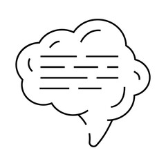 cloud quote speech line icon vector. cloud quote speech sign. isolated contour symbol black illustration