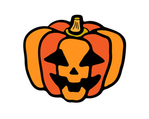 Simple and cute Halloween pumpkin illustration.