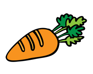 Simple and cute carrot with leaves stock illustration