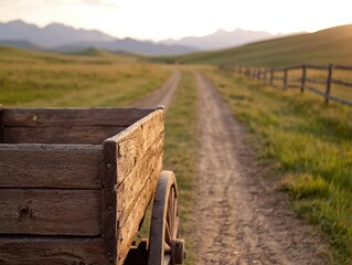 Fototapeta premium Rustic dirt road through scenic countryside landscape