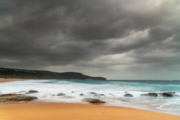 Moody morning sunrise at the seaside