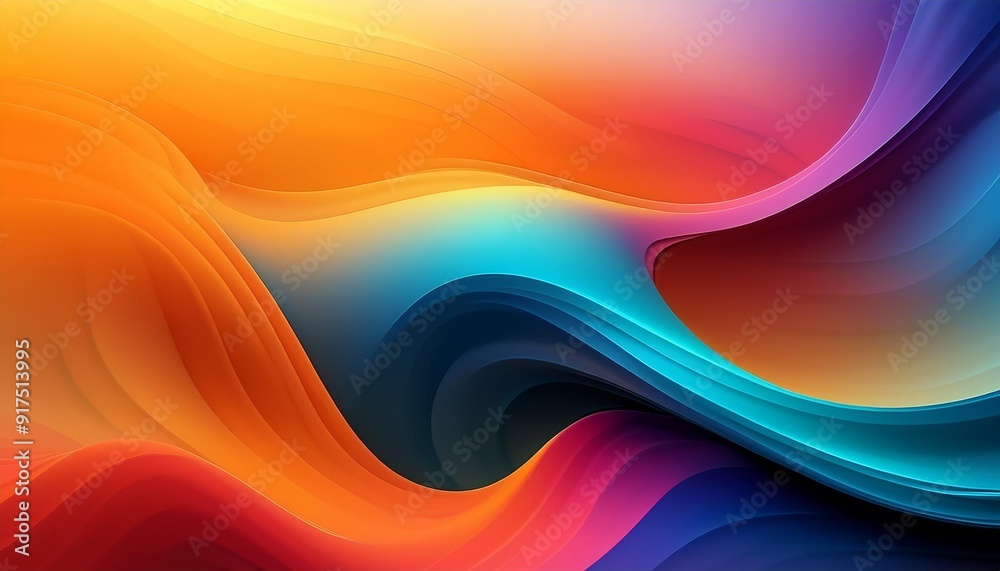 Wall mural fluid abstract background with colorful gradient 2d illustration of modern movement