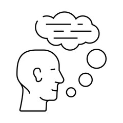 speaking human line icon vector. speaking human sign. isolated contour symbol black illustration