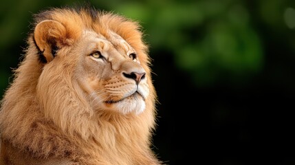 Majestic lion with piercing eyes