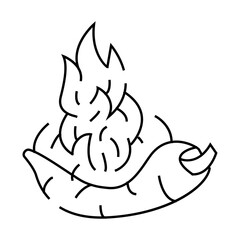 burning spice pepper vegetable line icon vector. burning spice pepper vegetable sign. isolated contour symbol black illustration