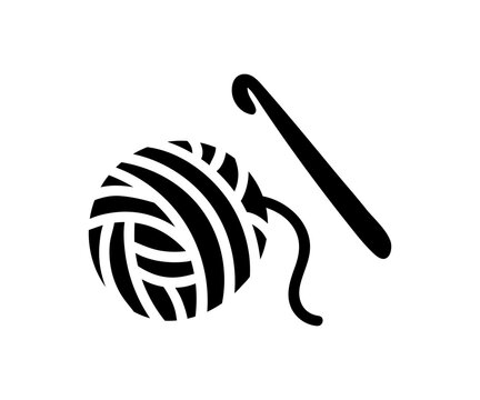 recommend clip art: Yarn ball with crochet hook icon.