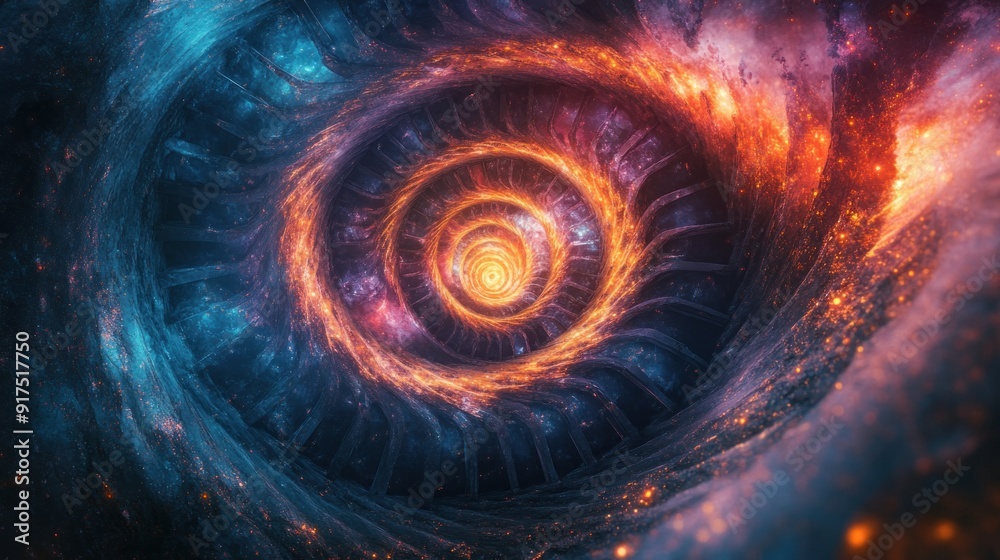 Wall mural cosmic spiral abstract