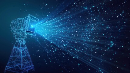 Abstract Representation of a Spotlight, Blue, Digital Art