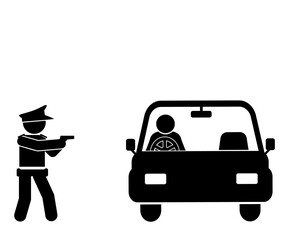 illustration of police stopping a car driver