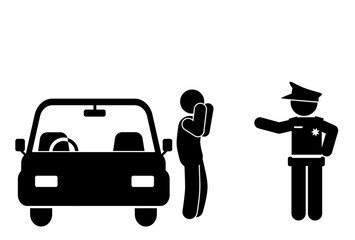 illustration of police stopping a car driver