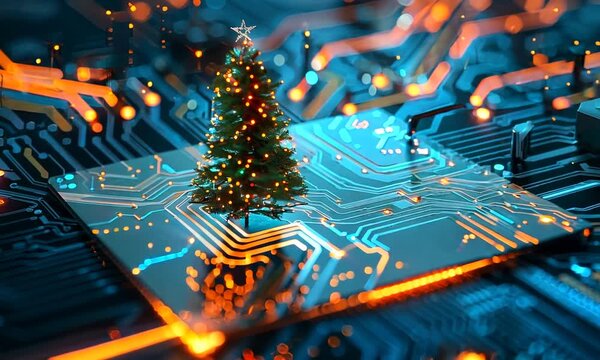 Christmas Tree on a Circuit Board