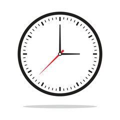 Vector Wall Clock Black And White