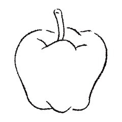 手描きのパプリカのイラスト2A（白黒）