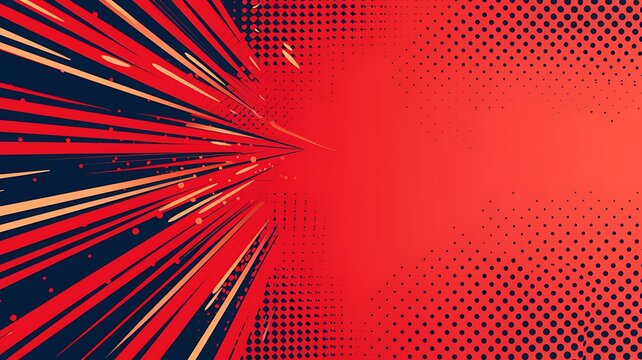 flat design red comic style background pop art