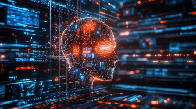 Innovative AI, smart technology stock photo -