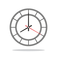 Vector Wall Clock Black And White