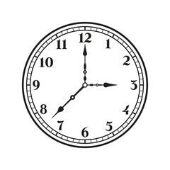 Vector Wall Clock Black And White