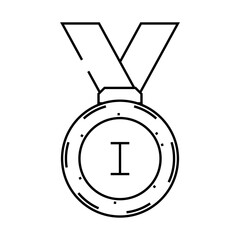 medal athlete winner award line icon vector. medal athlete winner award sign. isolated contour symbol black illustration