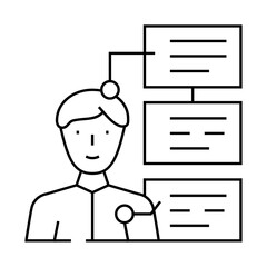 customer business intelligence line icon vector. customer business intelligence sign. isolated contour symbol black illustration