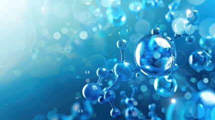 Abstract Blue Molecule Background