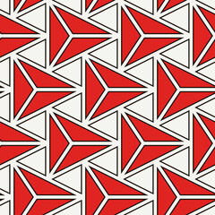 Contemporary geometric pattern. Repeated triangles motif. Seamless surface design. Modern geo abstract background. Minimalist wallpaper. Simple ornamental digital paper, textile print. Vector art