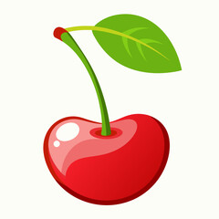 cherry with leaf