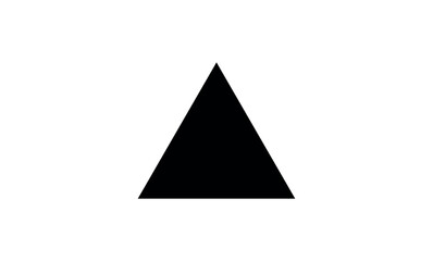 Equilateral triangle in mathematics. Up arrow triangle line vector icon.