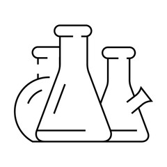 flasks lab tools line icon vector. flasks lab tools sign. isolated contour symbol black illustration