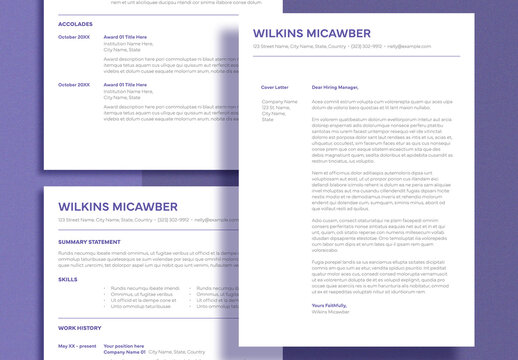 Minimal Resume with Purple Accents