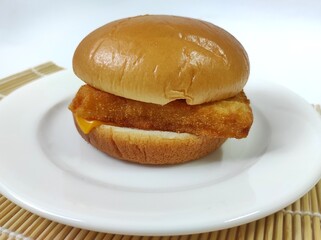 The Filet-O-Fish is a fish sandwich,isolated on white background.