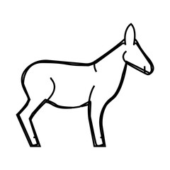 donkey animal line icon vector. donkey animal sign. isolated contour symbol black illustration