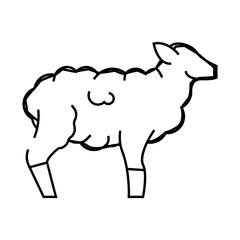sheep farm animal line icon vector. sheep farm animal sign. isolated contour symbol black illustration