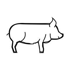 pig farm animal line icon vector. pig farm animal sign. isolated contour symbol black illustration