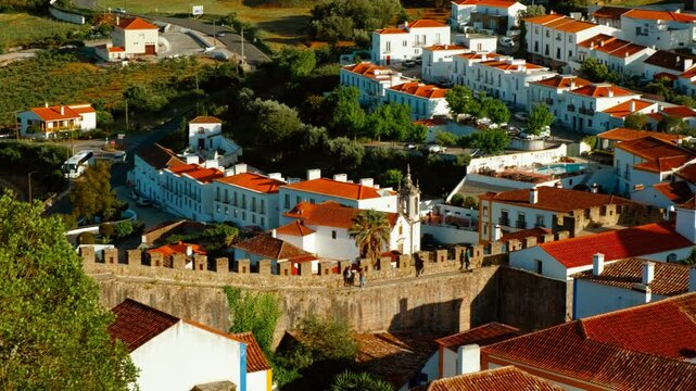 The medieval fortified town of Obidos, Leiria, Portugal, considered one of the seven wonders of Portugal
