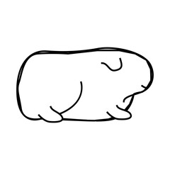 guinea pig domestic animal line icon vector. guinea pig domestic animal sign. isolated contour symbol black illustration