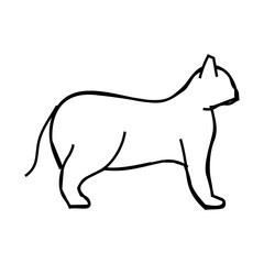 cat domestic animal line icon vector. cat domestic animal sign. isolated contour symbol black illustration